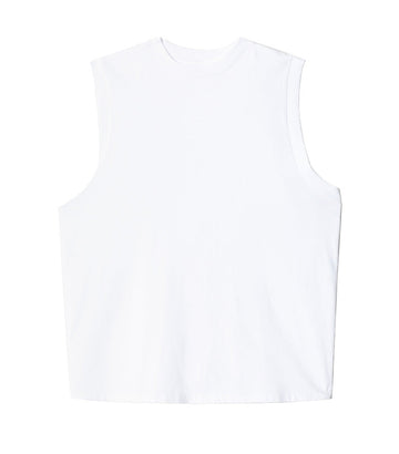 redone oversized muscle tank white front
