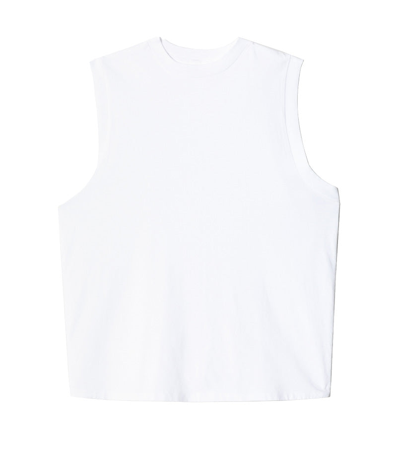 redone oversized muscle tank white front