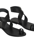 maria farro trinity sandal, black, buckle, isolated pair