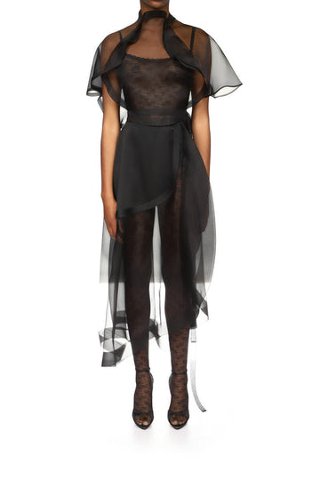 victoria beckham asymmetrical skirt black figure front